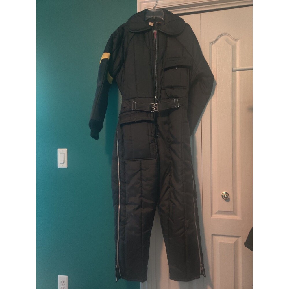 jcpenney Black One-Piece Ski & Snow Jacket with Yellow Accent